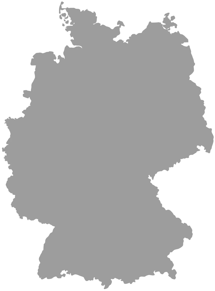 Deutschlandkarte mit unserem Einsatzgebiet in Schleswig-Holstein und Hamburg