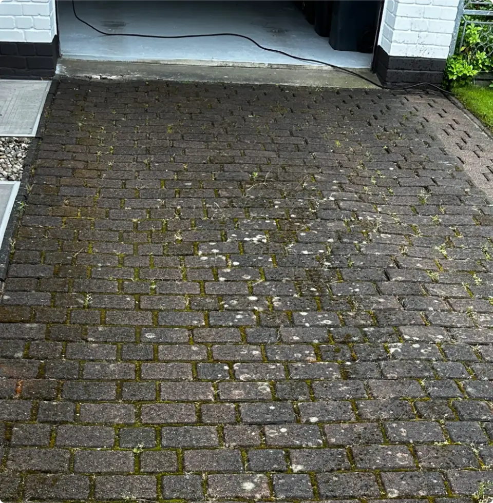 Steinweg vor der Reinigung